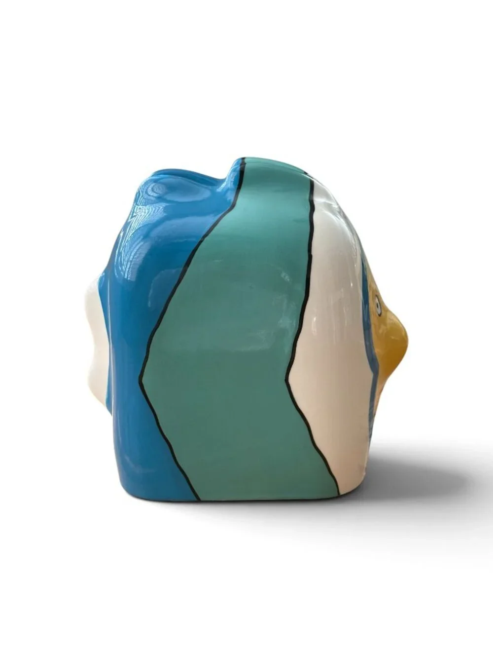 Vintage Hand-Painted Colorblock Art by India Art